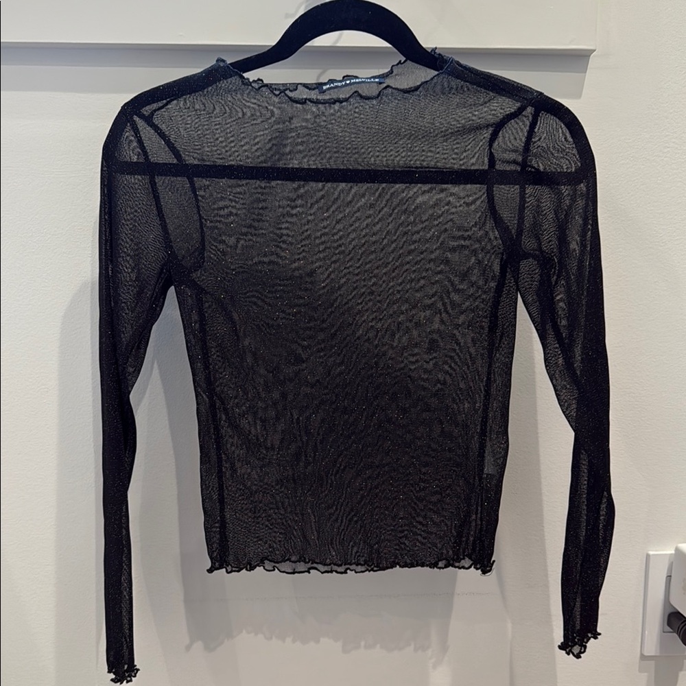 Black Sheer Mesh Top